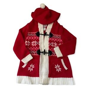 Little Lass Baby Girl Sweater Top Sz 24M Jacket Hoodie Christmas Holiday Crochet